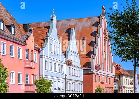 Bayern : historischer Donauwörth mit Giebelhäusern Stockfoto