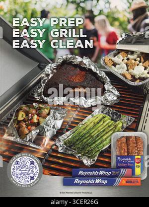 Lifestyle and Travel Magazine Advert, USA, August 2025 Stockfoto