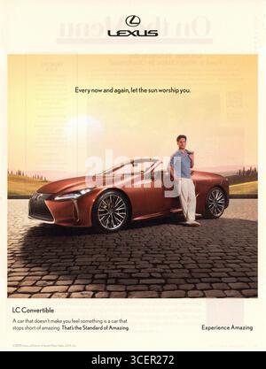 Lifestyle and Travel Magazine Advert, USA, August 2025 Stockfoto