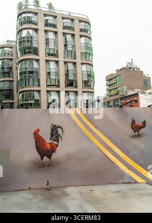 Chelsea, Manhattan, New York City: Wunderschönes Wahrzeichen und moderne Gebäude des gehobenen Chelsea-Viertels von New York. Berühmtes Laternengebäude Stockfoto