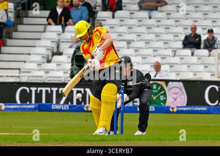 NAT Sciver-Brunt (Trent Rockets) schlägt während des Hundert-Spiels zwischen Trent Rockets und Manchester Originals in Trent Bridge, Nottingham, Großbritannien, 19. August 2025 Foto: Mark Dunn / Alamy Live News Stockfoto
