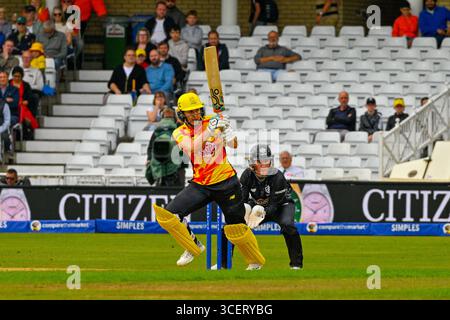NAT Sciver-Brunt (Trent Rockets) schlägt während des Hundert-Spiels zwischen Trent Rockets und Manchester Originals in Trent Bridge, Nottingham, Großbritannien, 19. August 2025 Foto: Mark Dunn / Alamy Live News Stockfoto