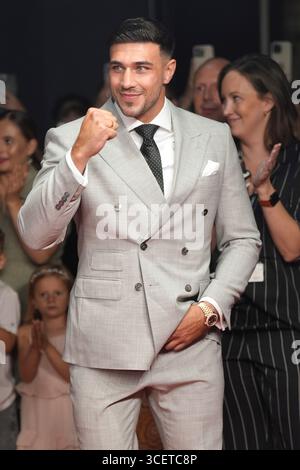 Tommy Fury kommt zu Tommy: Der Gute. Das Schlechte. Die Fury-Premiere im Printworks in Manchester. Bilddatum: Dienstag, 19. August 2025. Stockfoto