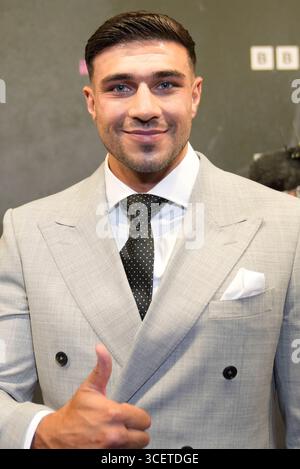 Tommy Fury kommt zu Tommy: Der Gute. Das Schlechte. Die Fury-Premiere im Printworks in Manchester. Bilddatum: Dienstag, 19. August 2025. Stockfoto