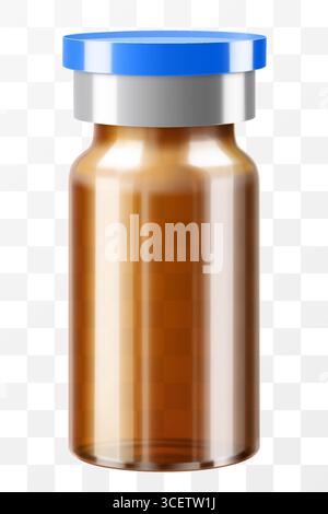 Braunglas-Durchstechflasche. Braune Flasche für Injektionszwecke Mockup. Vektorillustration isoliert auf weißem Hintergrund. Kann für Medizin, Kosmetik und andere verwendet werden. R Stock Vektor
