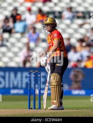 Birmingham, Großbritannien. August 2025. Birmingham, England, 17. August 2025: Georgia voll von Birmingham Phoenix schlägt während des Hundert Gruppenspiels zwischen Birmingham Phoenix Women und London Spirit Women im Edgbaston Stadium, Birmingham, England (Unnati Naidu/SPP) Credit: SPP Sport Press Photo. /Alamy Live News Stockfoto