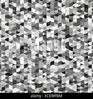 Abstraktes Muschelmuster. Hintergrund der geometrischen Welle. Abbildung der Graustufen. Organische Vektortextur. Stock Vektor