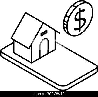 FinTech-Symbol für Smartphone, das Haushaltsbudget verwaltet, digitale Finanzen und persönliche Geldverwaltung Vektorillustration Stock Vektor