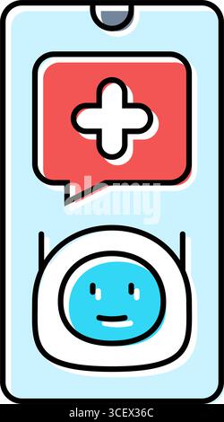 KI-betriebene Gesundheit Assistent personalisierte Farbe Symbol Vektor Illustration Stock Vektor