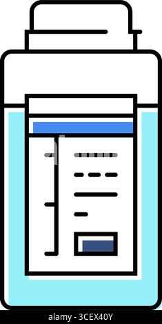 Wasserprobenflasche Welt Ozean Farbe Symbol Vektor Illustration Stock Vektor