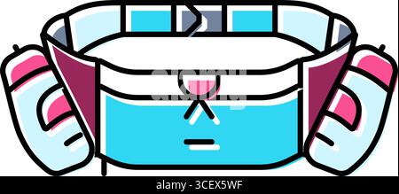 Hydration Gürtel laufende Zubehör Farbe Symbol Vektor Illustration Stock Vektor