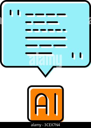 KI-Sprechblase Social Robotik Farbe Symbol Vektor Illustration Stock Vektor