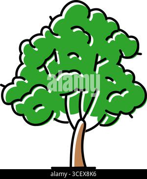 Baum umweltbewusste Farbe Symbol Vektor Illustration Stock Vektor