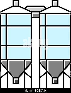 Silo-Zement-Beton-Farbe-Symbol-Vektor-Illustration Stock Vektor