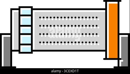 Mahlwerk Zementproduktion Farbe Symbol Vektor Illustration Stock Vektor