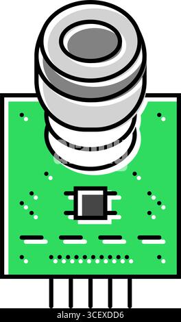 Abbildung des Farbsymbols des co2-Sensormoduls Stock Vektor