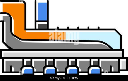 Klinker Kühler Zement Produktion Farbe Symbol Vektor Illustration Stock Vektor