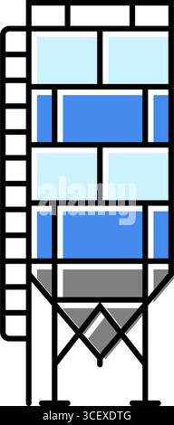 Silozementproduktion Farbe Symbol Vektor Illustration Stock Vektor