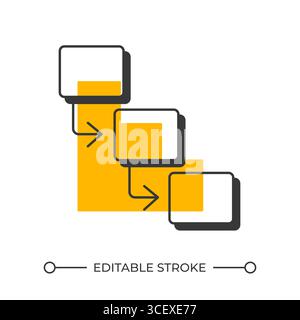 Symbol für Offset-Schattenlinie für Geschäftsstrategie Stock Vektor