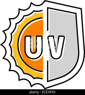 uv-Schutz Farbe Symbol Vektor Illustration Stock Vektor