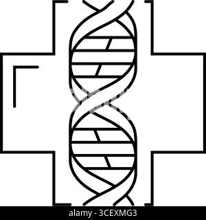Genetisch basierte Medizin Linie Symbol Vektor Illustration Stock Vektor