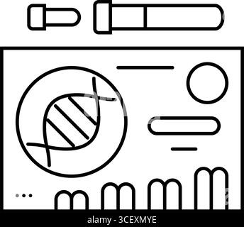 Kundenspezifische genetische Tests Kit Medizin Linie Symbol Vektor Illustration Stock Vektor