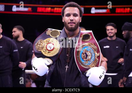 Aktenfoto vom 24-05-2025 von Moses Itauma, der seine Reise durch die Schwergewichtsklassen weiter ausbauen sollte, anstatt Gefahr zu laufen, verletzt zu werden, indem er einen Showdown mit Oleksandr Usyk „zu früh“ nimmt, so der ehemalige Weltmeister im Leichtgewichtskörper Amir Khan. Ausgabedatum: Mittwoch, 20. August 2025. Stockfoto