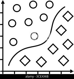 Klassifizierung der Linie für maschinelles Lernen, Vektorillustration Stock Vektor