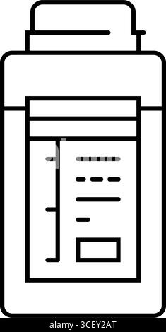 Wasserprobenflasche Welt Ozean Linie Symbol Vektor Illustration Stock Vektor