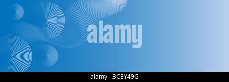Abstrakter blauer Hintergrund mit wellenartigen Kreismustern Stock Vektor