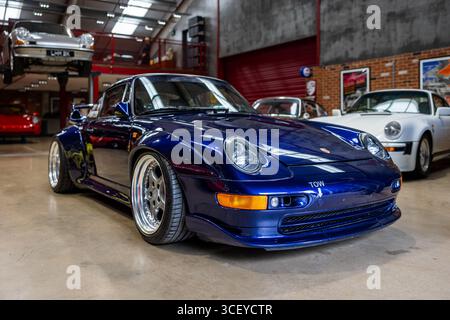 Porsche 911 (993) auf der Megaphonics 2025. Stockfoto