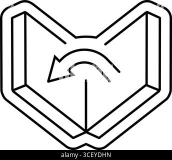 Vektorillustration für faltbare Linien Stock Vektor