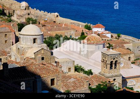 Griechenland, Region Peloponnes, Monemvasia, die mittelalterliche befestigte Stadt, Kirche Christi in Ketten Stockfoto