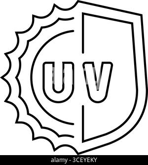 uv-Schutz Linie Symbol Vektor Illustration Stock Vektor