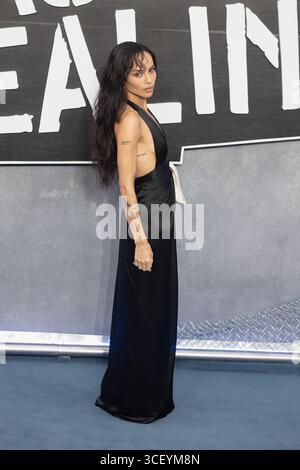 London, Großbritannien. August 2025. Zoe Kravitz nimmt an der britischen Gala-Vorführung von 'Gefangener Stealing' Teil, London, Vereinigtes Königreich, 20. August 2025 in London, England, Vereinigtes Königreich. Quelle: S.A.M./Alamy Live News Stockfoto