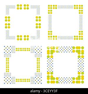 Quadratisches Rahmensymbol. Ornament mit Blumenrand. Dekorative Vektorform. Blütenblatt-Eckmotiv. Stock Vektor