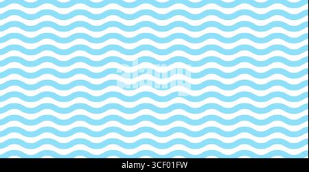 Muster von Wasserlinien Wellen. Blaue, wellige Meerestapete. Vektor-Zick-Zack-abstrakter Meerhintergrund. Stock Vektor