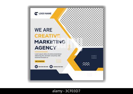 Modern Wir sind kreative Business Promotion Social Media Post und Web Banner Layout Vektor Illustration Stock Vektor