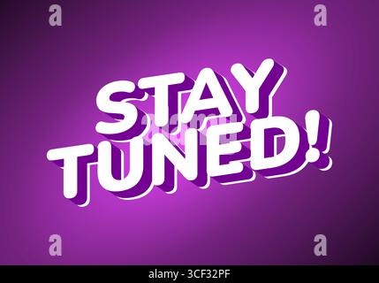 Ein leuchtender lila Hintergrund mit auffälligem, weißem 3D-Text, der lesbar ist! Der Text hat ein verspieltes und modernes Design und sorgt für ein ansprechendes Bild Stock Vektor