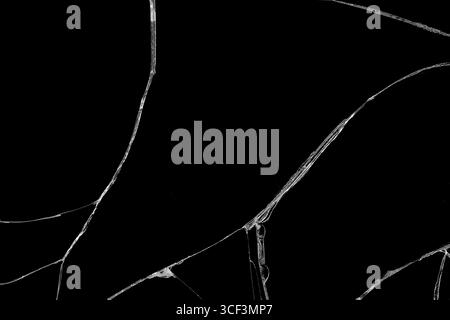 Nahaufnahme von Falten und Rissen LCD-Display von Smartphone oder Tablet vor Stürzen und Stößen, Detailmuster und Hintergrund Stockfoto