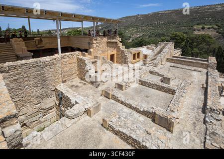 Palast von Knossos, archäologische Stätte, in der Nähe von Iraklion (Heraklion), Kreta, Griechenland, Europa Stockfoto