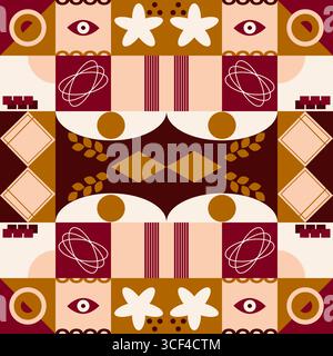 Abstraktes geometrisches nahtloses Muster mit Formen Vektorillustration Stock Vektor