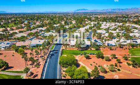 Luftlinie Wohnviertel und Golfplatz in Las Vegas Nevada Stockfoto