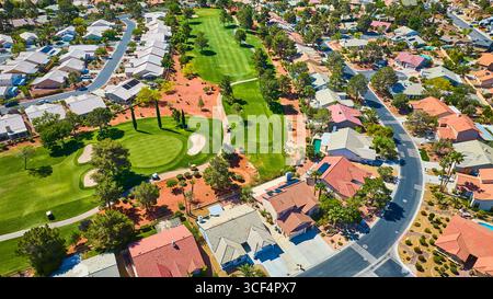 Aerial Golf Course and Residence Community in Las Vegas Nevada Stockfoto