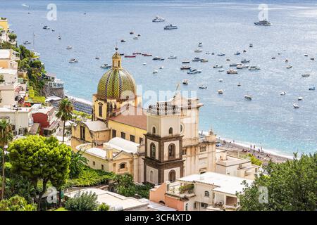 Blick auf Positano an der Amalfiküste in Italien. Stockfoto