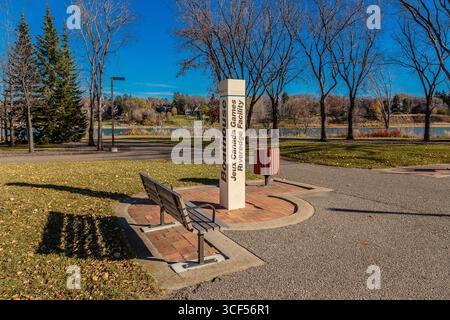 Victoria Park liegt in den Vierteln Riversdale und King George in Saskatoon. Stockfoto