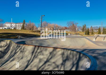 Victoria Park liegt in den Vierteln Riversdale und King George in Saskatoon. Stockfoto