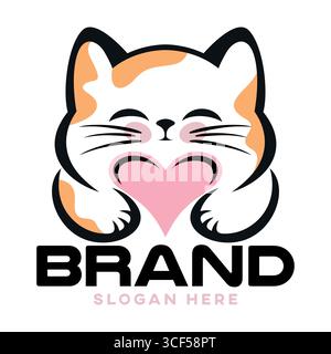 Modernes, niedliches Katzenlogo Stock Vektor