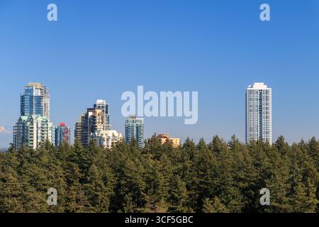 Luftaufnahme des Wohngebietes in Burnaby, Metro Vancouver, British Columbia, Kanada. Stockfoto