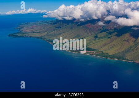 Luftbild von der West Maui Mountains, Maui County, Maui, Hawaii, USA Stockfoto